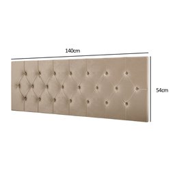 Cabeceira Estofada Quarto Casal Painel Cama Box 1,40 Paris com Captonê - Bege Suede - Rpm Móveis - 4 Cabeceira Estofada Quarto Casal Painel Cama Box 1,40 Paris com Captonê - Bege Suede - Rpm Móveis - 4