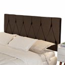 Ver imagem 2 de Cabeceira Suspensa Classic Estofado Suede Cama Box Casal 1,40 Decoração Quarto Moderno Marrom Rpm