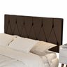Cabeceira Suspensa Classic Estofado Suede Cama Box Casal 1,40 Decoração Quarto Moderno Marrom Rpm - 2