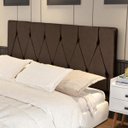 Ver imagem 1 de Cabeceira Suspensa Classic Estofado Suede Cama Box Casal 1,40 Decoração Quarto Moderno Marrom Rpm