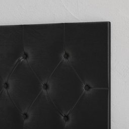 Cabeceira Estofada Quarto Casal Painel Cama Box 1,40 Paris com Captonê - Preto Suede- Rpm Móveis - 3