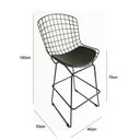 Ver imagem 6 de Kit 3 Banquetas para Cozinha Bertoia Preta Altura 70cm - Direto de Fábrica