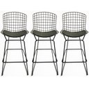 Ver imagem 1 de Kit 3 Banquetas para Cozinha Bertoia Preta Altura 70cm - Direto de Fábrica