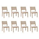 Ver imagem 1 de Kit 8 Cadeiras para Sala de Jantar Estofadas Oiti Bege/Madeira/Linho Cru
