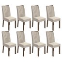 Ver imagem 1 de Conjunto 8 Cadeiras Apogeu Imbuia/Linho Bege - Móveis Lopas