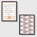 Ver imagem 1 de Kit 2 Quadros Dias Em Que Orei Corações 24x18cm - com vidro:Madeira preta