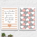 Ver imagem 2 de Kit 2 Quadros Dias Em Que Orei Corações 24x18cm - com vidro:Madeira preta