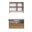 Ver imagem 3 de Conjunto para Banheiro Gabinete Suspenso 80cm com Toalheiro Lavatorio e Espelheira Cj8030.20 Mel