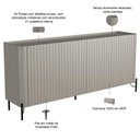 Ver imagem 3 de Aparador Buffet Sala de Jantar 4 Portas Brise Pés Industrial Preto Naim I03 Grigio - Lyam Decor