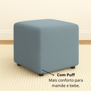 Ver imagem 5 de Poltrona Sofá Cadeira Amamentação Balanço C Puff Pés Madeira - Azul