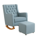 Ver imagem 1 de Poltrona Sofá Cadeira Amamentação Balanço C Puff Pés Madeira - Azul