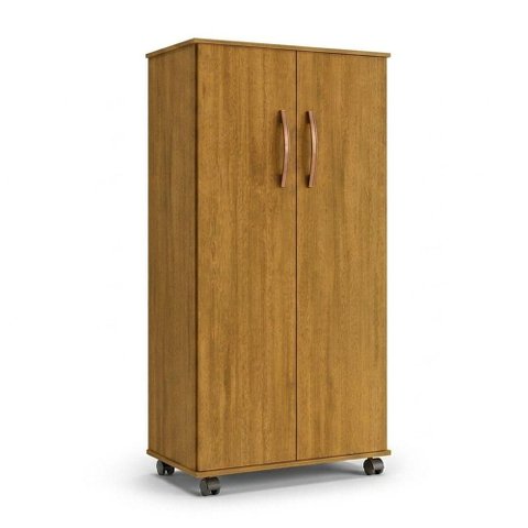 Armário Multiuso Nara 2 Portas 3 Prateleiras MDP 61cm Amêndoa Loja Doce Lar