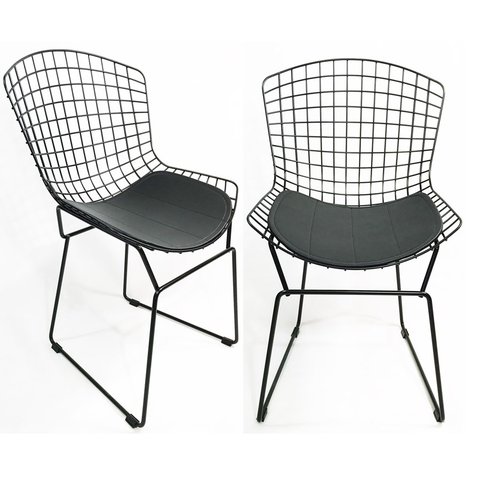 Kit 2 Cadeiras para cozinha BERTOIA preta - Direto de Fábrica