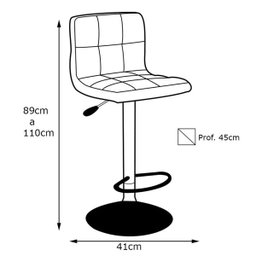 Banqueta Estofada Vox com Regulagem Preto - Facthus - 2