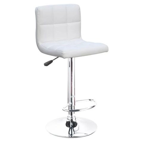 Banqueta Estofada Vox com Regulagem Branca - Facthus