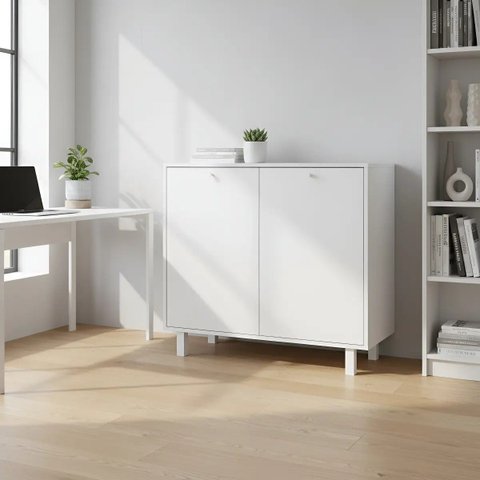 Aparador Buffet Bmu116 2 Portas 2 Prateleiras Branco BRV Móveis