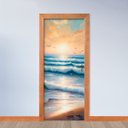 Ver imagem 2 de Adesivo de Porta - Pintura Pôr do Sol