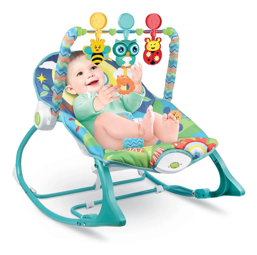 Cadeira De Descanso Balanço Musical Vibratória Encantada 3 em1 Azul Color Baby - 2
