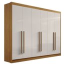 Ver imagem 1 de Guarda Roupa Casal 6 Portas 7 Gavetas - New Athos-Cinamomo/Off White - Móveis D' Doro