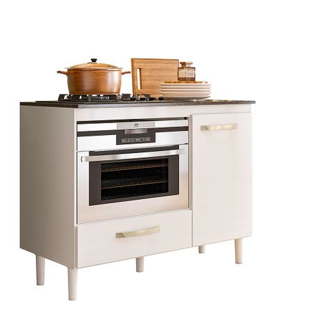 Balcão Manu para Cooktop Branco
