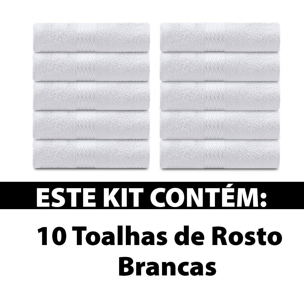 Kit 10 Toalhas Rosto para Salão de Beleza Spa Hotel Manicure Academia 50x80cm Dohler - Emcompre - 2