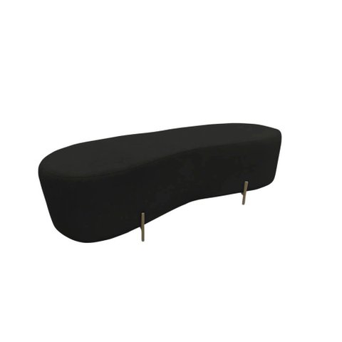 Puff Decorativo Orgânico Alana Veludo Preto