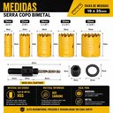 Ver mais imagens de Kit Serra Copo Bimetal Profissional Jogo 7 Pecas Bimetalica Madeira Ferro Metal PVC Aco Aluminio Man