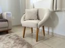 Ver imagem 4 de Poltrona Confortável para Escritório Decorativa Alta Qualidade Simples Pés de Madeira