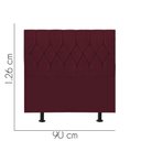 Ver imagem 2 de Cabeceira Estofada Istambul Capitonê 90cm Solteiro Box Quarto Suede Bordô - Gat Magazine