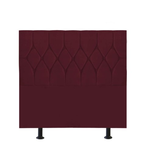 Cabeceira Estofada Istambul Capitonê 90cm Solteiro Box Quarto Suede Bordô - Gat Magazine