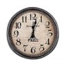 Relogio Parede Estilo Madeira Vintage 33cm Analogico Decorativo Retro Paris Torre Eiffel Sala Cozinh - 2