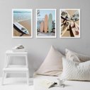 Ver imagem 2 de Kit 3 Quadros Coleção Praia Surf - Pranchas 24x18cm:madeira Preta