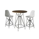 Ver imagem 1 de Jogo Mesa Bistrô Eames Tampo Amêndoa 60Cm 2 Banquetas Branca Base Ferro Preto - Cor: Amendoa