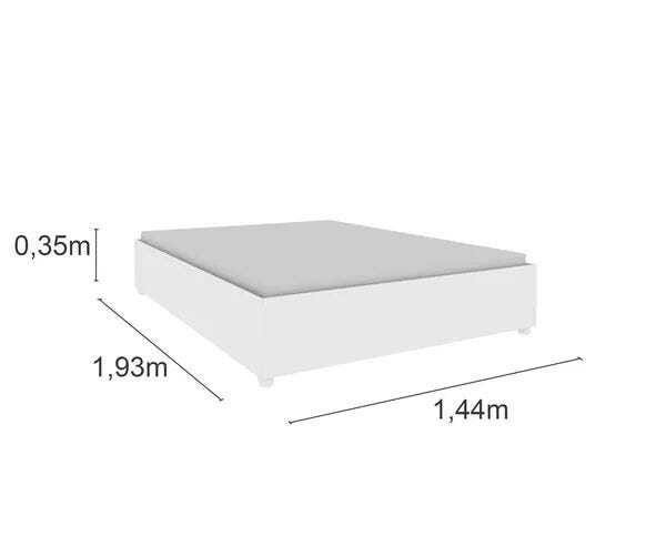 Cama Box Casal Mônaco Tcil Móveis Branco Branco - 4