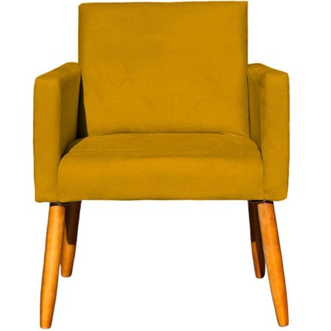 Kit 12 Poltronas Decorativa para Sala Nina Suede Cores Pé Palito 30cm Castanho - Suede