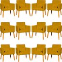 Ver imagem 2 de Kit 12 Poltronas Decorativa para Sala Nina Suede Cores Pé Palito 30cm Castanho - Suede