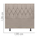 Ver imagem 3 de Cabeceira Estofada Cama Box King 195cm Istambul Suede Bege- Mabe Magazine