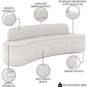 Ver imagem 3 de Sofá 2 Lugares para Sala de Estar Living 150cm Koane D06 Bouclê Off White - Mpozenato