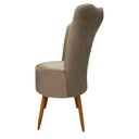 Ver imagem 4 de Kit 2 Cadeiras Decorativa Pétala Veludo Premium Pés Retrô Palito Sala e Quarto Cappuccino