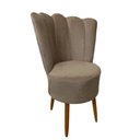 Ver imagem 2 de Kit 2 Cadeiras Decorativa Pétala Veludo Premium Pés Retrô Palito Sala e Quarto Cappuccino