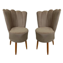 Ver imagem 1 de Kit 2 Cadeiras Decorativa Pétala Veludo Premium Pés Retrô Palito Sala e Quarto Cappuccino
