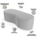 Ver imagem 5 de Kit Puff Redondo Lola e Puff Recamier Orgânico Orbit W01 Bouclê Cinza - Lyam Decor
