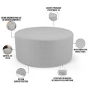 Ver imagem 7 de Kit Puff Redondo Lola e Puff Recamier Orgânico Orbit W01 Bouclê Cinza - Lyam Decor