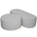 Ver imagem 4 de Kit Puff Redondo Lola e Puff Recamier Orgânico Orbit W01 Bouclê Cinza - Lyam Decor