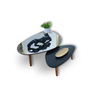 Conjunto de Mesas de Centro Orgânica Mirror Black Paris - 1
