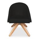 Ver imagem 4 de Kit 02 Poltronas Cadeira Giratória Bela Suede Base de Madeira - Pallazio Preto