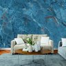 Papel de Parede Painel 3D Mármore Calacata Azul 3M Lavável Revestimento Auto Colante Marmorizado - 1