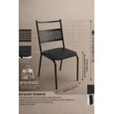 Ver imagem 3 de Kit 4 Cadeiras Linha Sara Moderna Aço Reforçado Acabamento Preto Epóxi Estofado Preto Liso