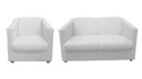 Ver imagem 1 de Kit Namoradeira + 1 Poltrona Decorativa Biane Couro Branco Pés Cromado Ms Decor