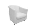 Ver imagem 4 de Kit Namoradeira + 1 Poltrona Decorativa Biane Couro Branco Pés Cromado Ms Decor